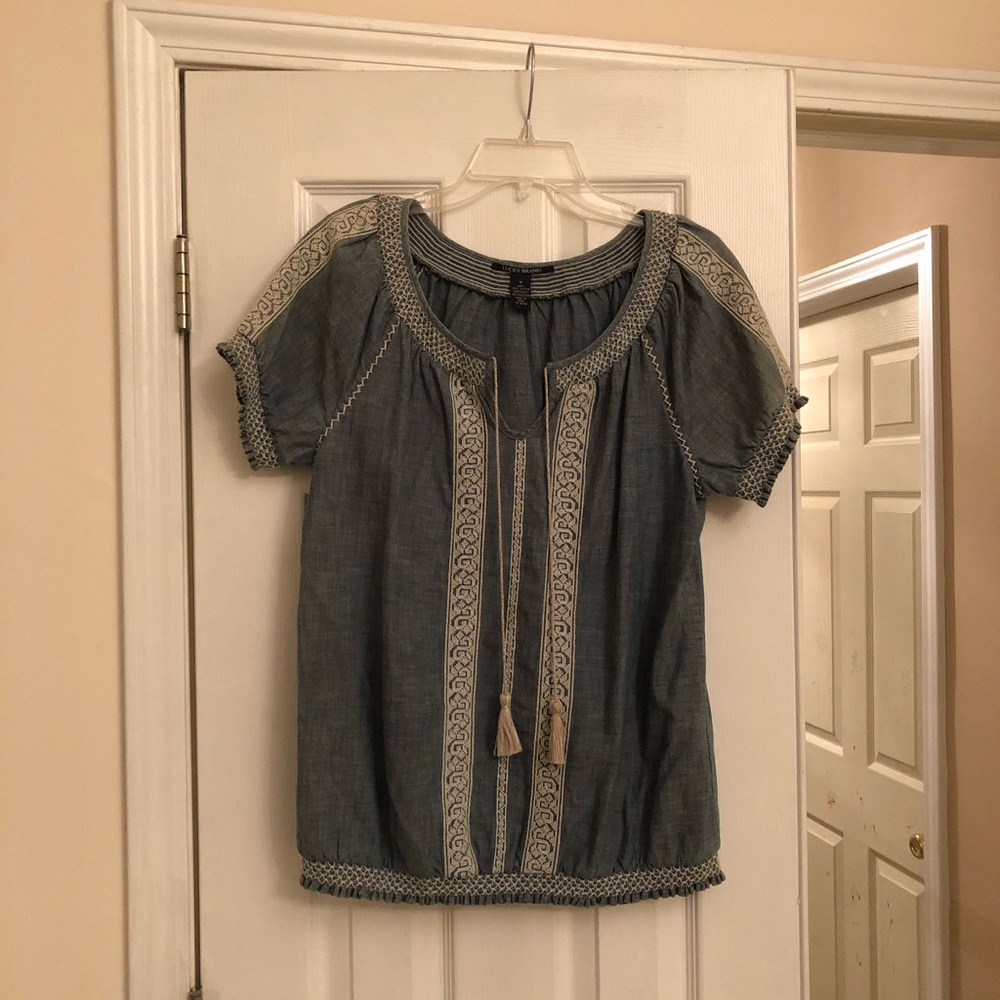 Denim cinched shirt